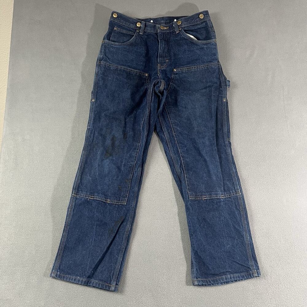 Key Pants Mens 32X30 Blue Double Knee Straight Leg Carpenter Outdoor Workwear